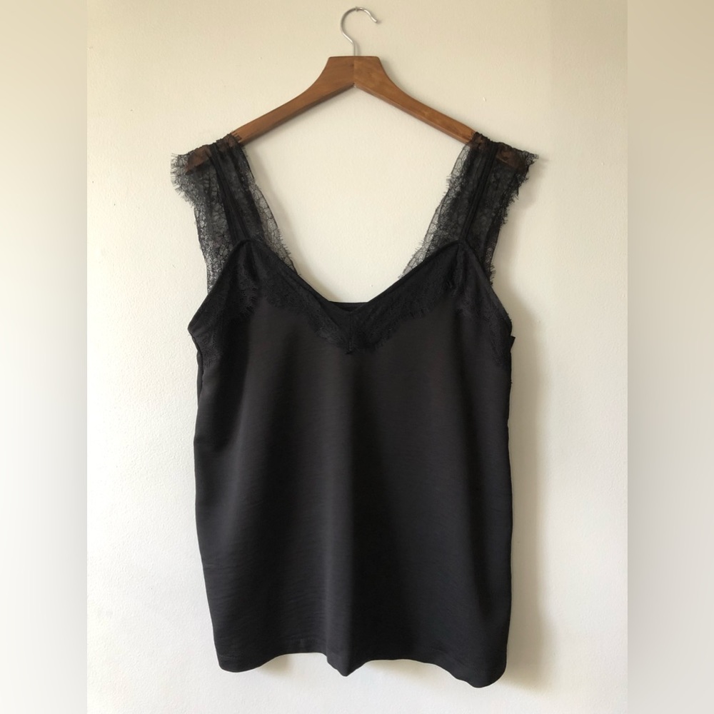 Black Lace trimmed camisole- size medium